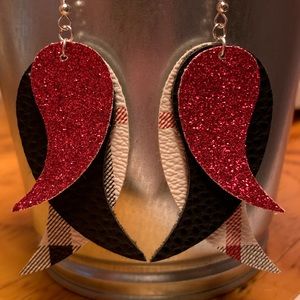 Faux Leather Drop Earrings
